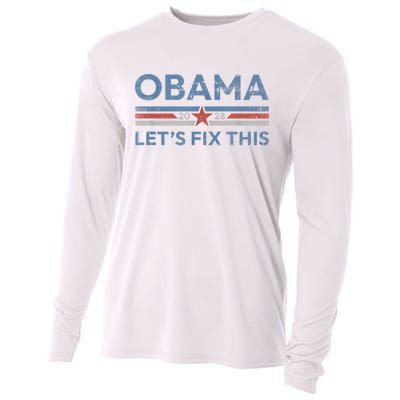 Obama Retro Vintage Patriotic 2028 Political Protest Rally Cooling Performance Long Sleeve Crew