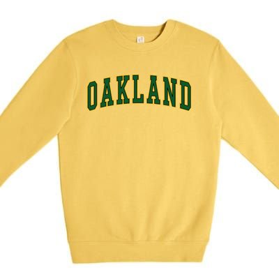 Oakland Retro Vintage Green Arched Premium Crewneck Sweatshirt