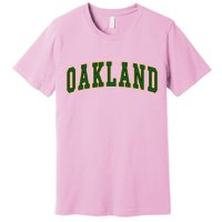 Oakland Retro Vintage Green Arched Premium T-Shirt