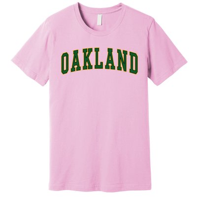 Oakland Retro Vintage Green Arched Premium T-Shirt