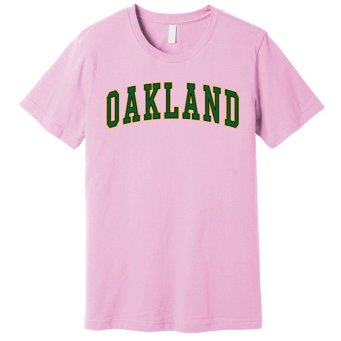 Oakland Retro Vintage Green Arched Premium T-Shirt