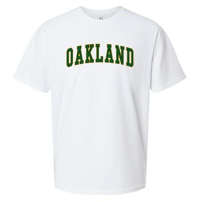 Oakland Retro Vintage Green Arched Sueded Cloud Jersey T-Shirt