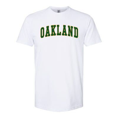 Oakland Retro Vintage Green Arched Softstyle CVC T-Shirt