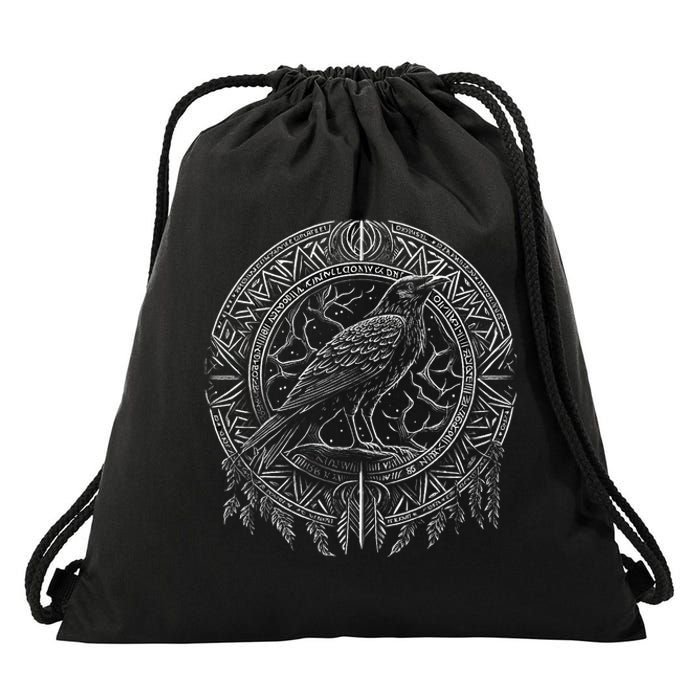 Odins Raven Viking Midgard Thor Walhalla Drawstring Bag