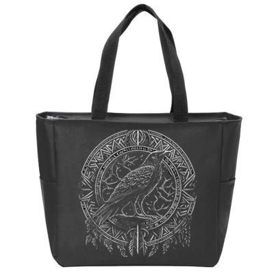 Odins Raven Viking Midgard Thor Walhalla Zip Tote Bag