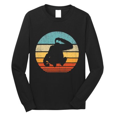 Orangutan Retro Vintage 60s 70s Sunset Mammal Animal Long Sleeve Shirt