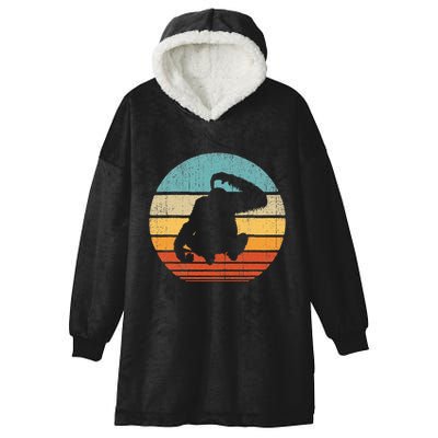 Orangutan Retro Vintage 60s 70s Sunset Mammal Animal Hooded Wearable Blanket