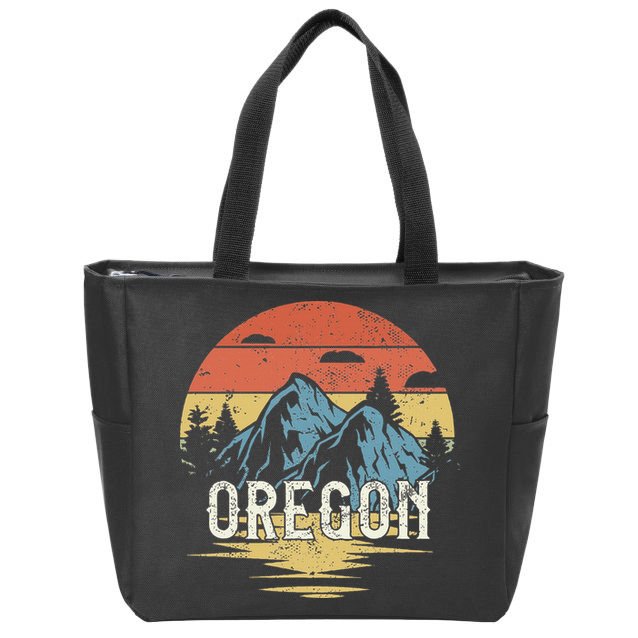 Oregon Retro Vintage Zip Tote Bag