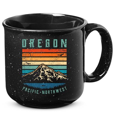 Oregon Retro Vintage Portland Home State Mountains 15oz Campfire Ceramic Mug