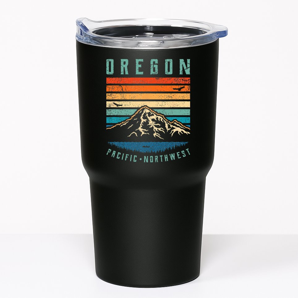 Oregon Retro Vintage Portland Home State Mountains Tumbler