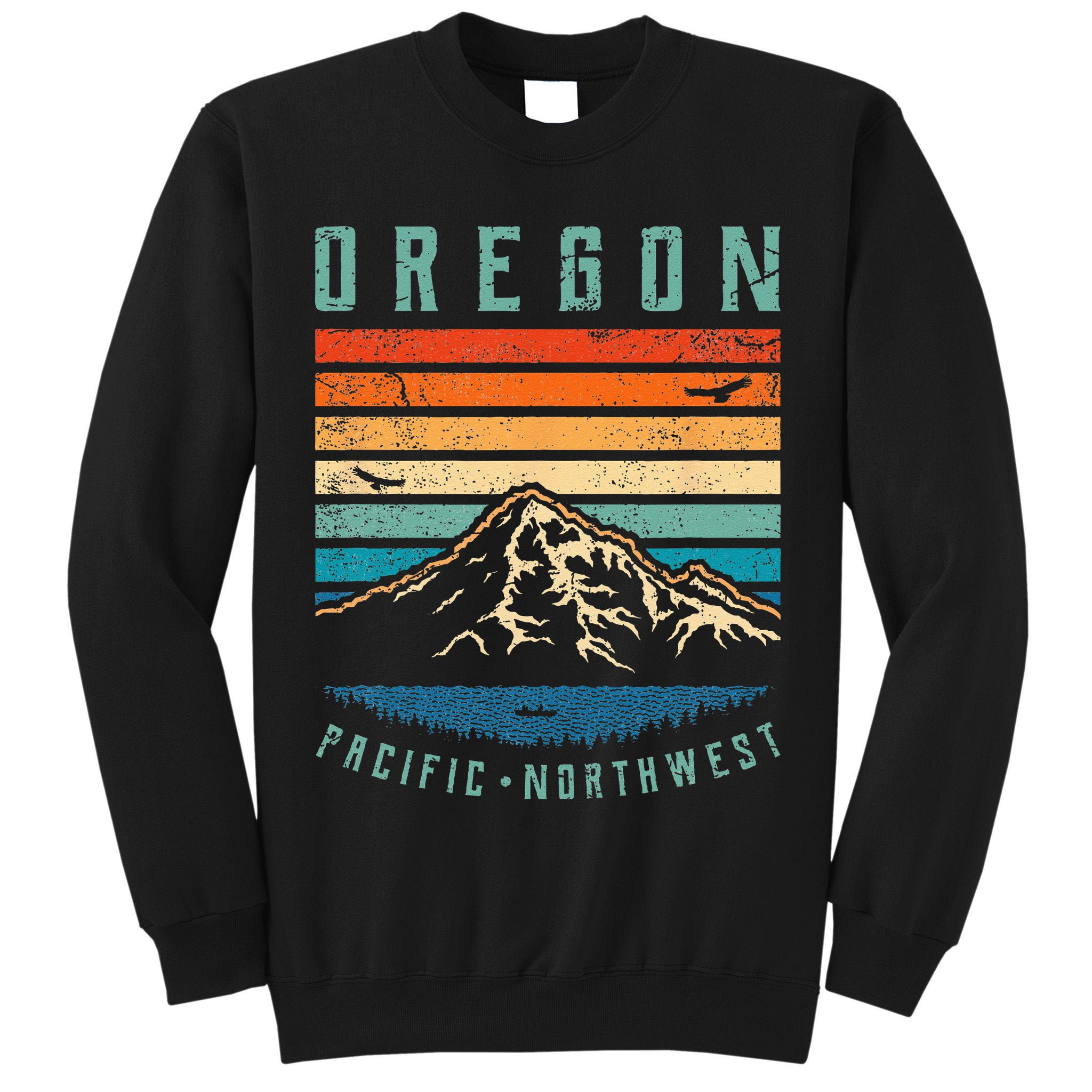 Oregon Retro Vintage Portland Home State Mountains Tall Sweatshirt