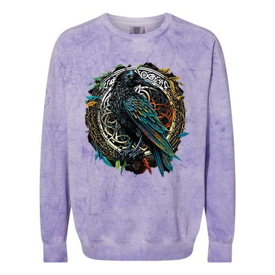 Odins Raven Viking Midgard Thor Walhalla Colorblast Crewneck Sweatshirt