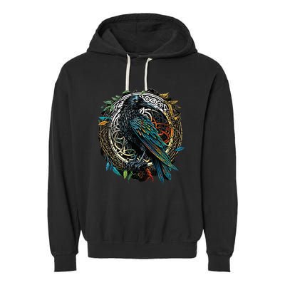 Odins Raven Viking Midgard Thor Walhalla Garment-Dyed Fleece Hoodie