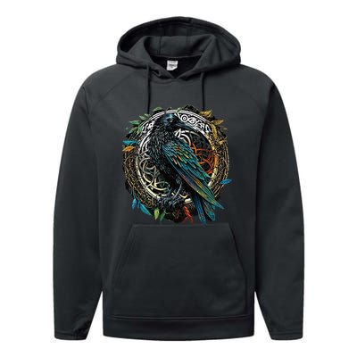 Odins Raven Viking Midgard Thor Walhalla Performance Fleece Hoodie