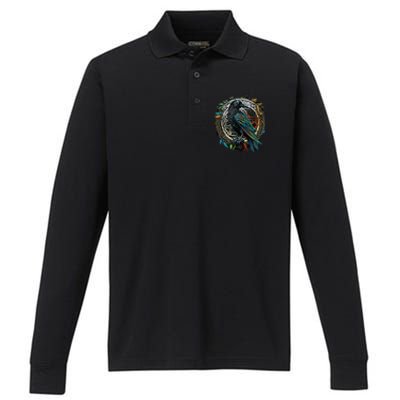 Odins Raven Viking Midgard Thor Walhalla Performance Long Sleeve Polo