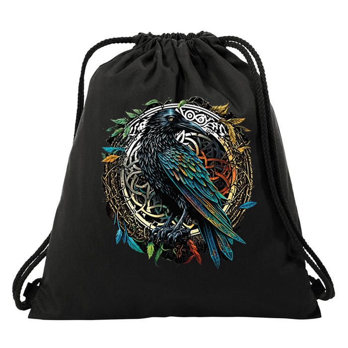 Odins Raven Viking Midgard Thor Walhalla Drawstring Bag