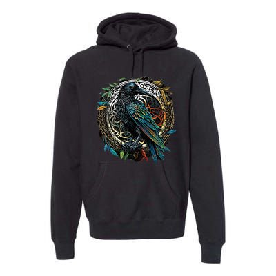 Odins Raven Viking Midgard Thor Walhalla Premium Hoodie