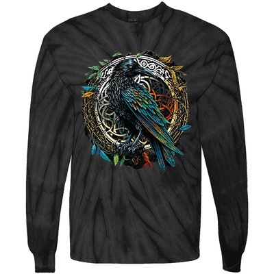 Odins Raven Viking Midgard Thor Walhalla Tie-Dye Long Sleeve Shirt