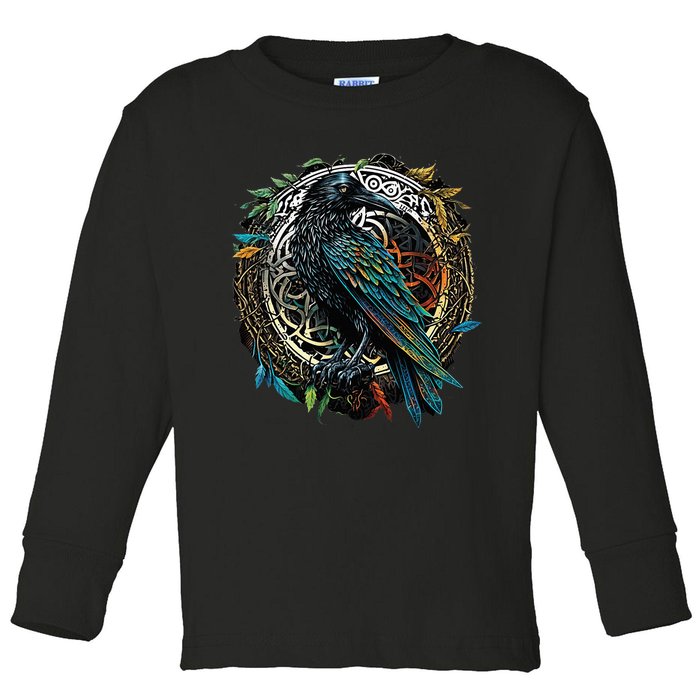 Odins Raven Viking Midgard Thor Walhalla Toddler Long Sleeve Shirt