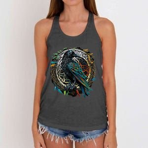 Odins Raven Viking Midgard Thor Walhalla Women's Knotted Racerback Tank