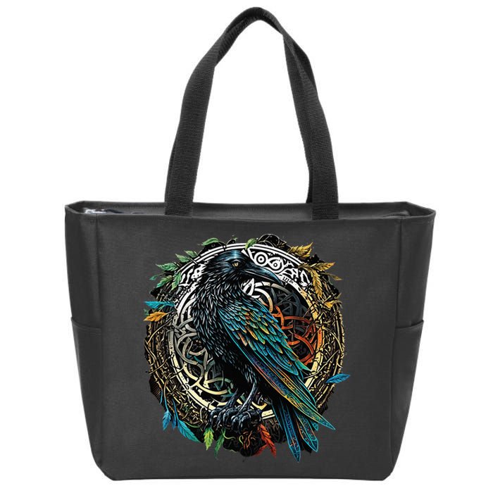 Odins Raven Viking Midgard Thor Walhalla Zip Tote Bag