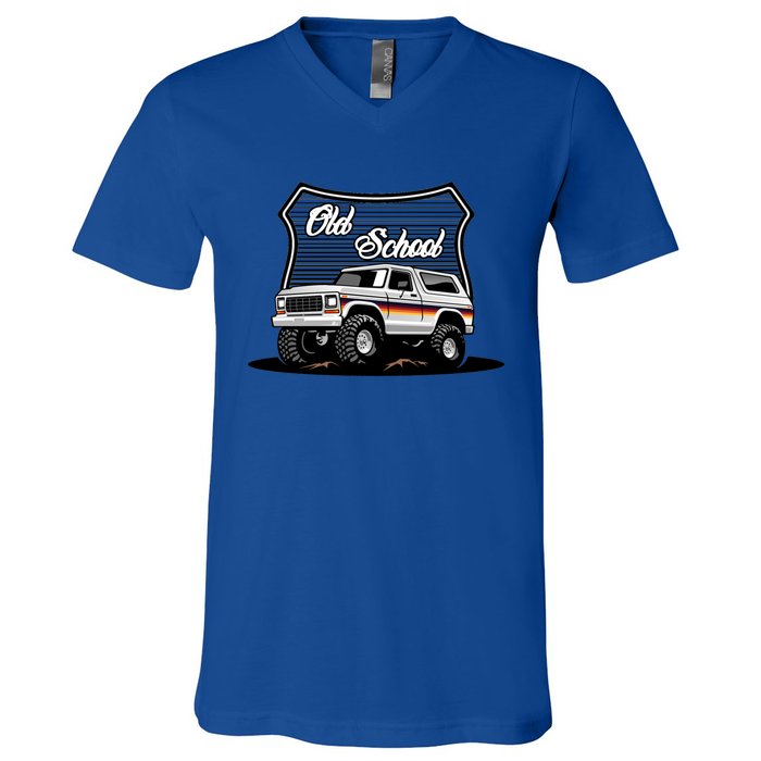 Off Road Vintage Hotrod Off Roader Old School Hot Rod Funny Gift V-Neck T-Shirt