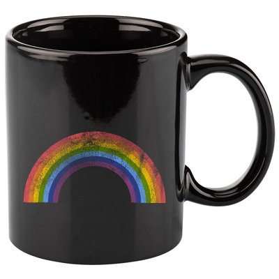 Original Rainbow Vintage Retro 80's Style Gay Pride 11oz C Handle Ceramic Mug