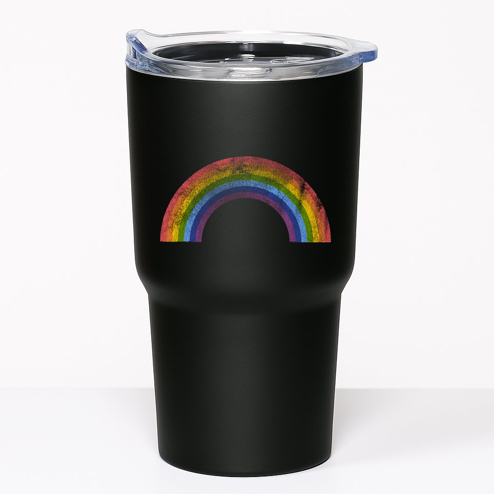 Original Rainbow Vintage Retro 80's Style Gay Pride Tumbler