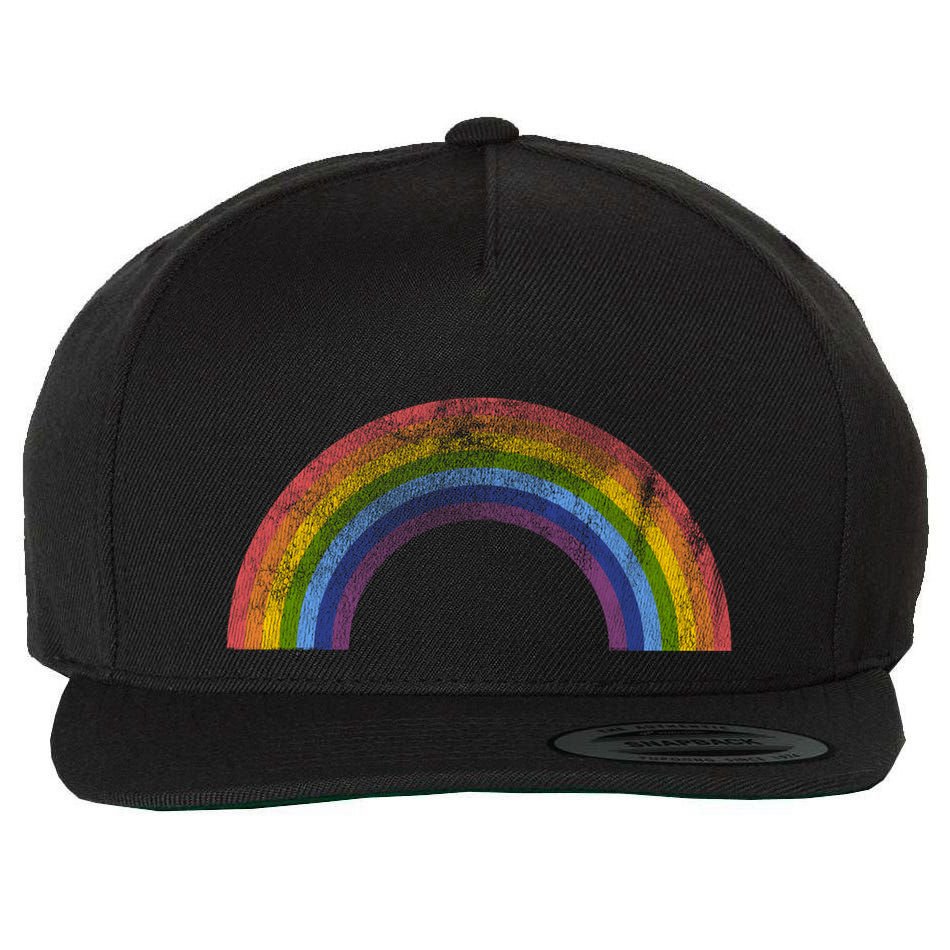 Original Rainbow Vintage Retro 80's Style Gay Pride Wool Snapback Cap