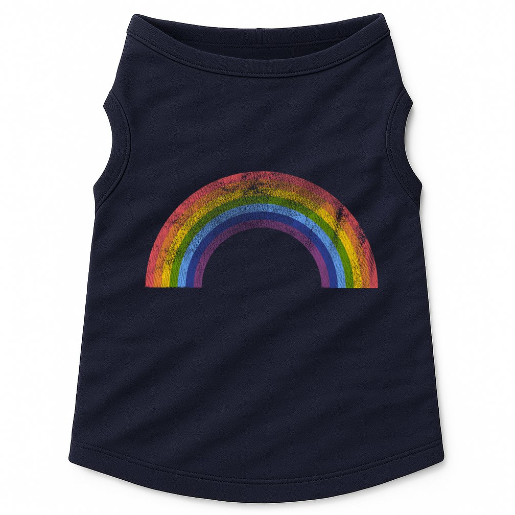 Original Rainbow Vintage Retro 80's Style Gay Pride Doggie Tank
