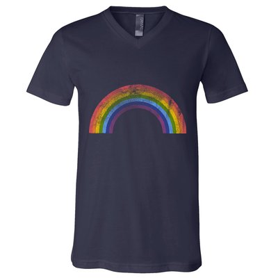 Original Rainbow Vintage Retro 80's Style Gay Pride V-Neck T-Shirt