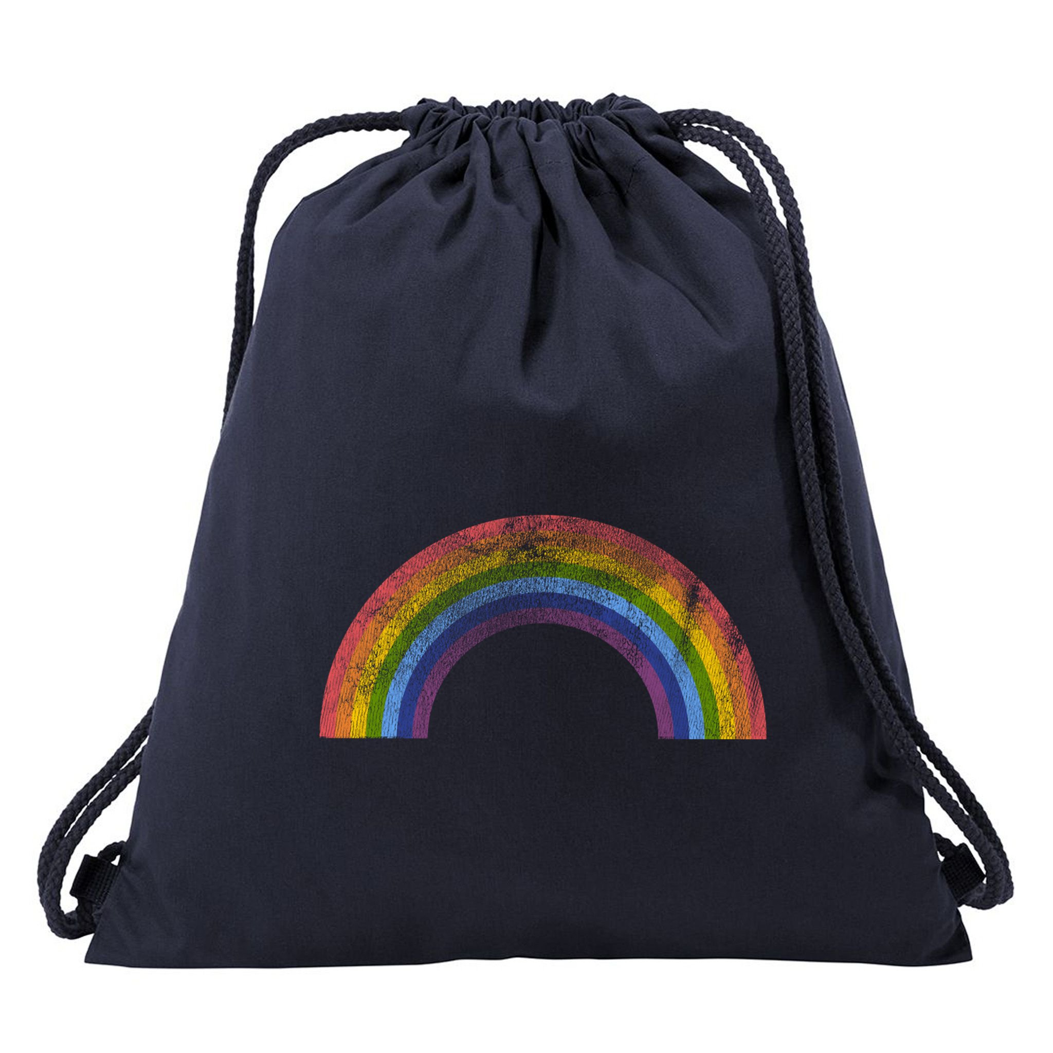 Original Rainbow Vintage Retro 80's Style Gay Pride Drawstring Bag