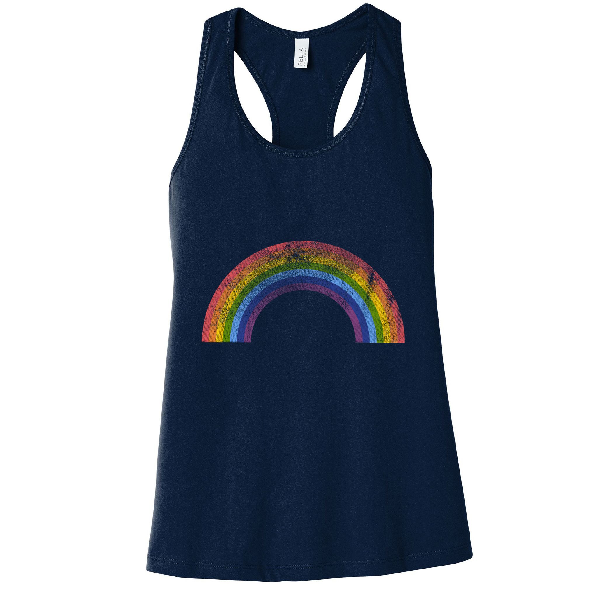 Original Rainbow Vintage Retro 80's Style Gay Pride Womens Tank Top