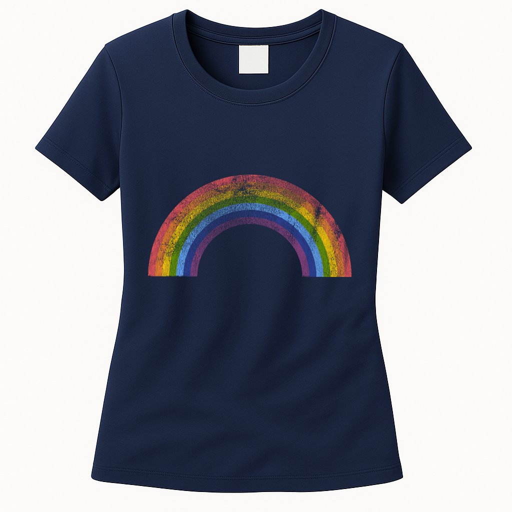 Original Rainbow Vintage Retro 80's Style Gay Pride Womens T-Shirt