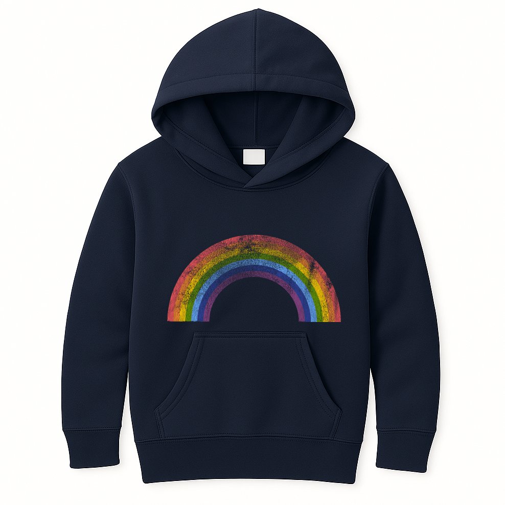 Original Rainbow Vintage Retro 80's Style Gay Pride Kids Hoodie