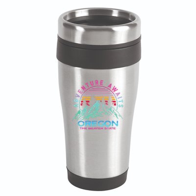 Oregon Retro Vintage Mountain Outdoors State Graphic Design 16oz Travel Tumbler