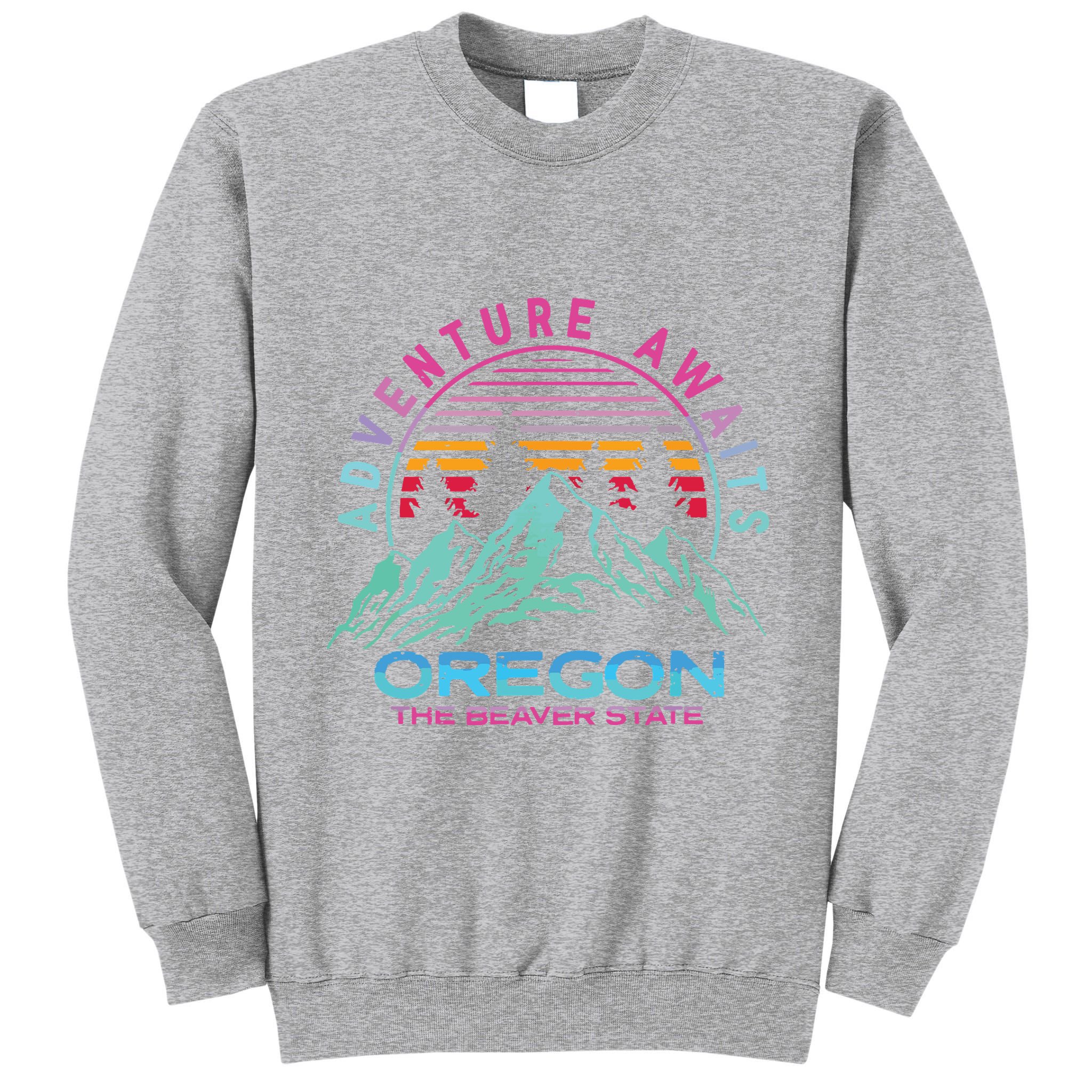 Oregon Retro Vintage Mountain Outdoors State Graphic Design Tall Sweatshirt