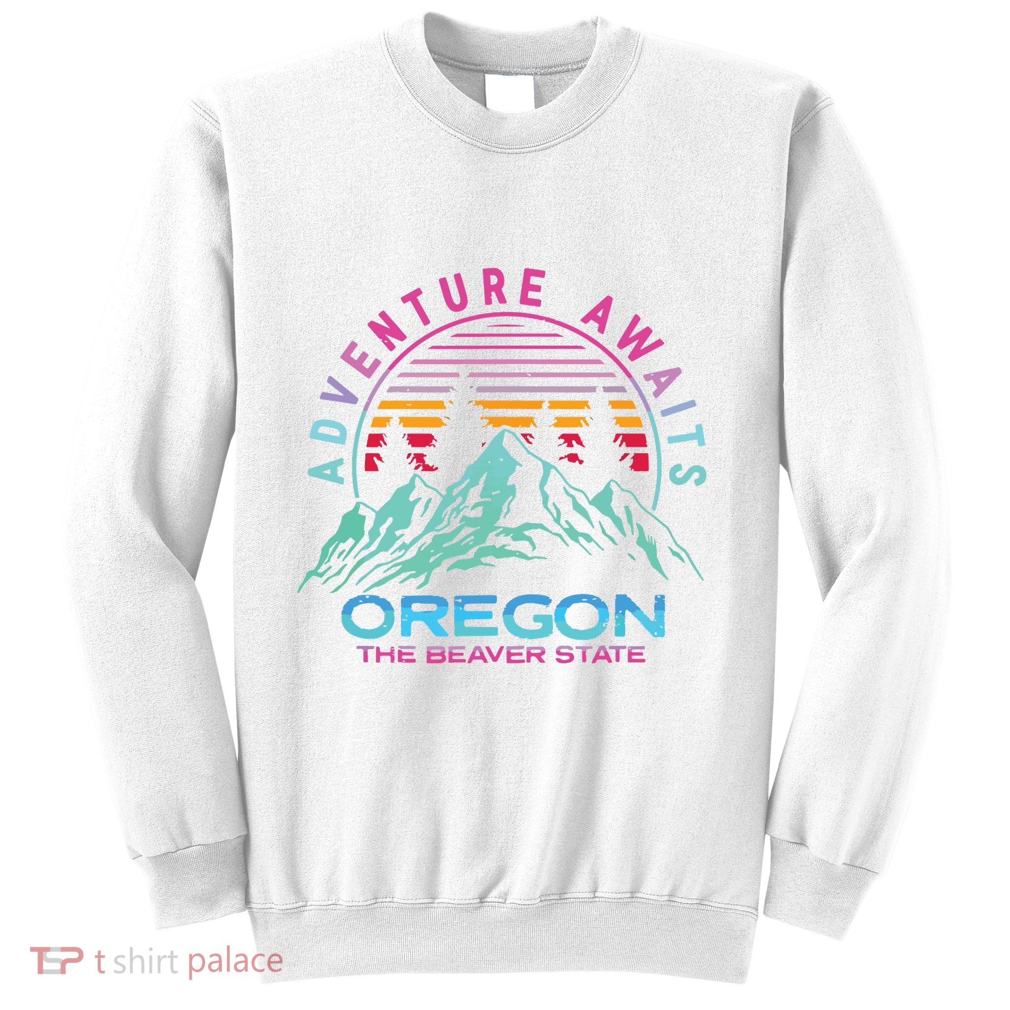 Oregon Retro Vintage Mountain Outdoors State Graphic Design Sweatshirt