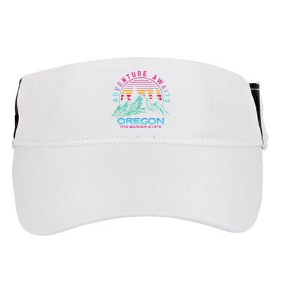 Oregon Retro Vintage Mountain Outdoors State Graphic Design Adult Drive Performance Visor
