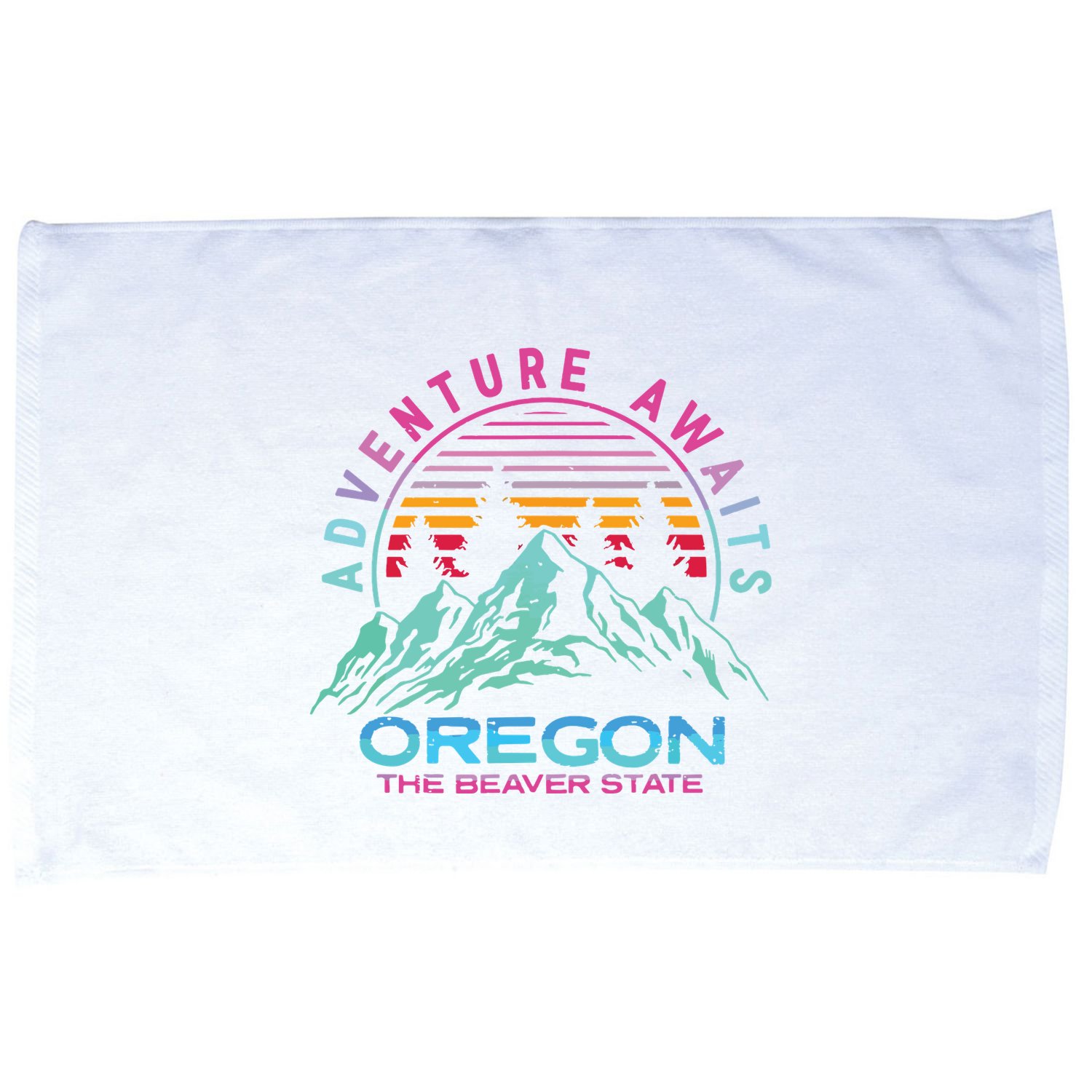 Oregon Retro Vintage Mountain Outdoors State Graphic Design Microfiber Hand Towel