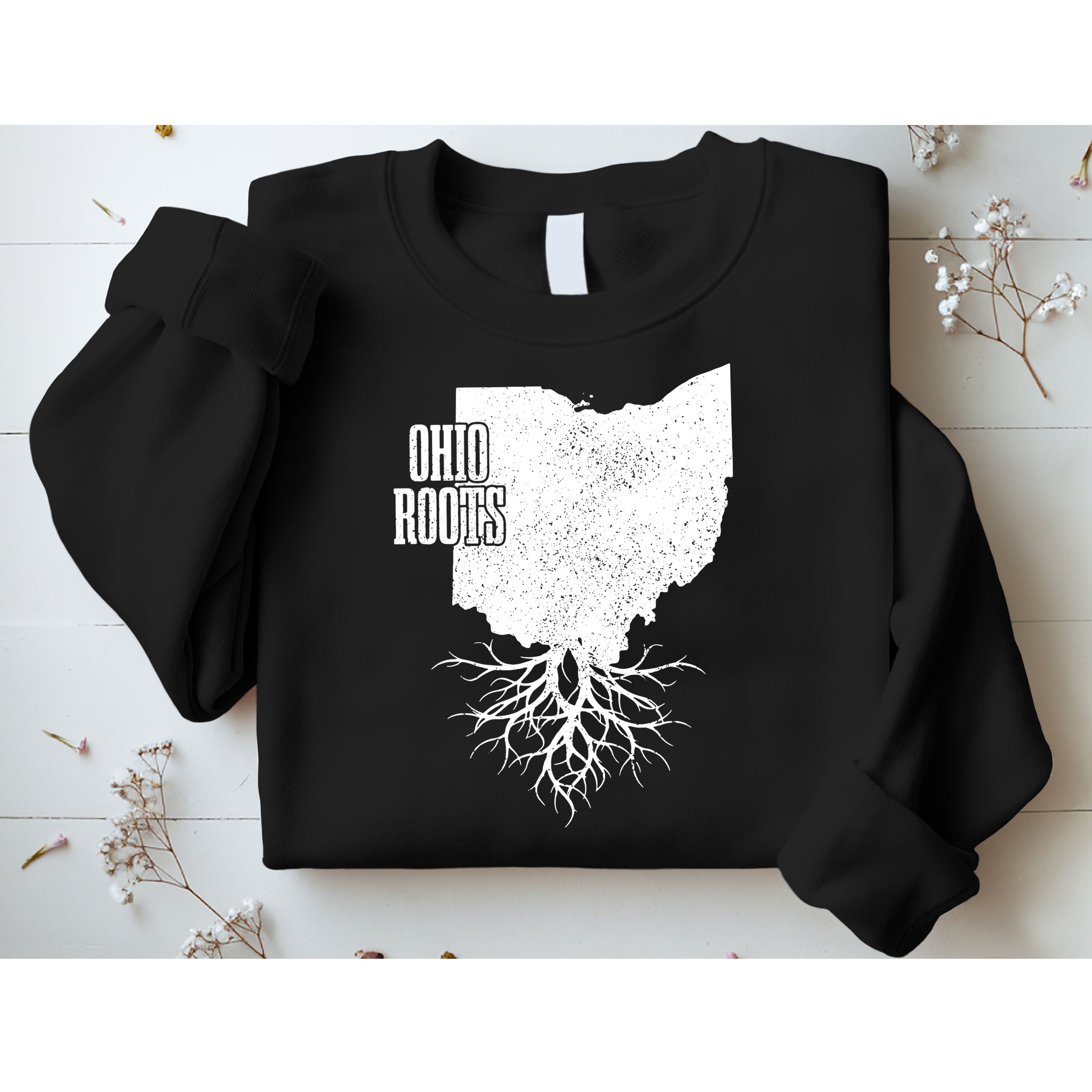 Ohio Roots Vintage Usa Patriotic Pride State Map Sweatshirt