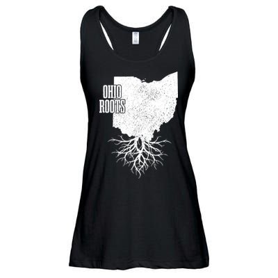 Ohio Roots Vintage Usa Patriotic Pride State Map Ladies Essential Flowy Tank