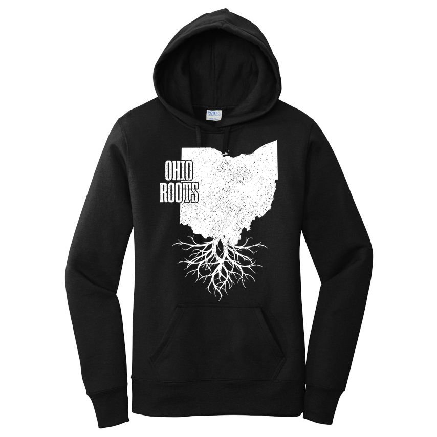 Ohio Roots Vintage Usa Patriotic Pride State Map Women's Pullover Hoodie