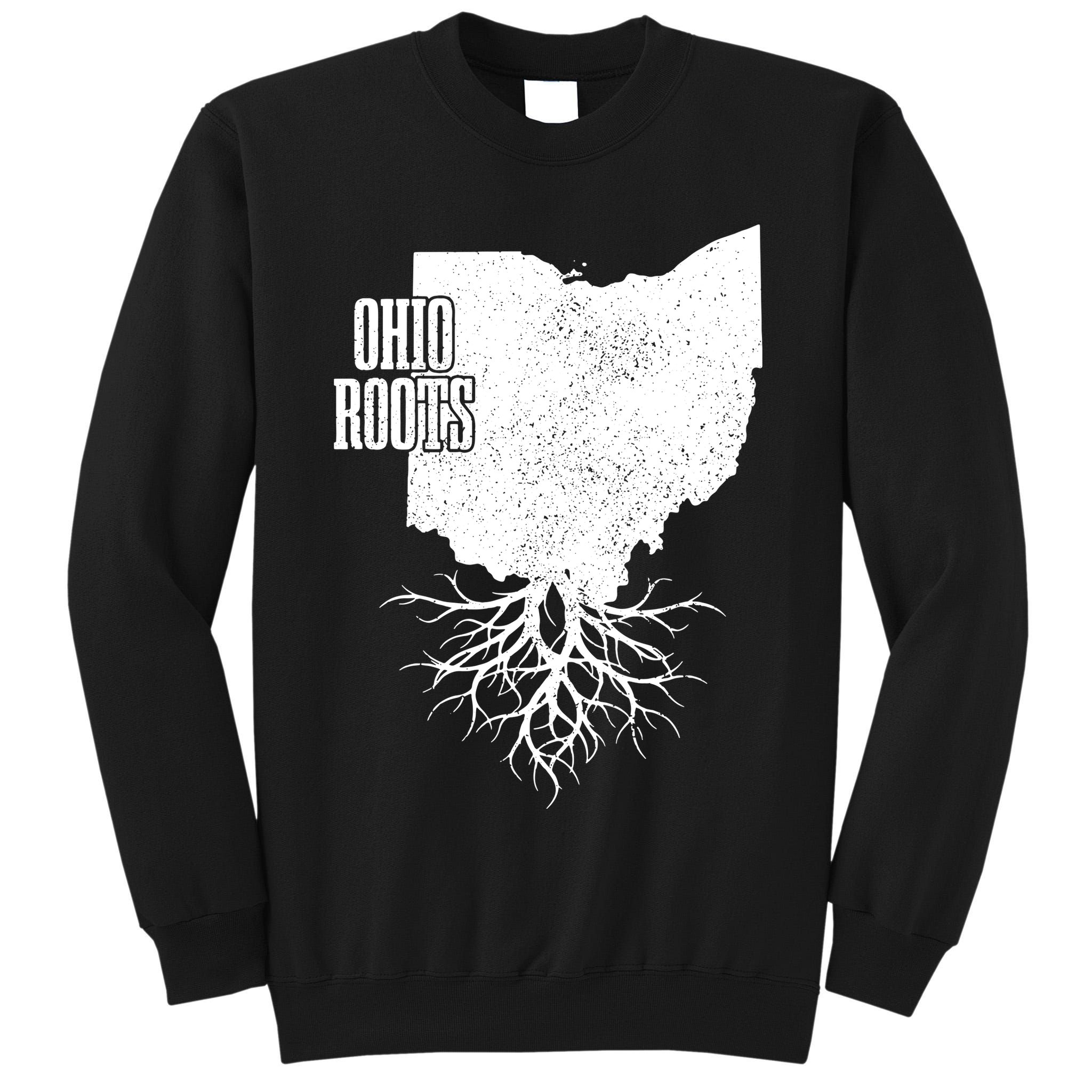 Ohio Roots Vintage Usa Patriotic Pride State Map Tall Sweatshirt