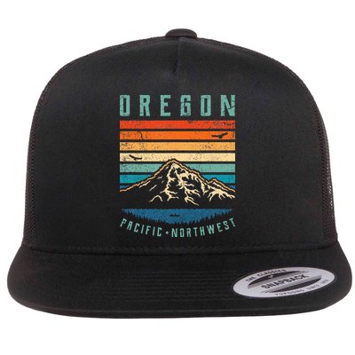 Oregon Retro Vintage Portland Home State Mountains Flatbill Hat