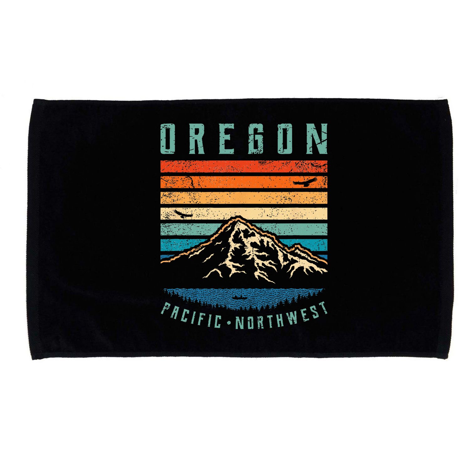 Oregon Retro Vintage Portland Home State Mountains Microfiber Hand Towel