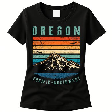 Oregon Retro Vintage Portland Home State Mountains Womens T-Shirt