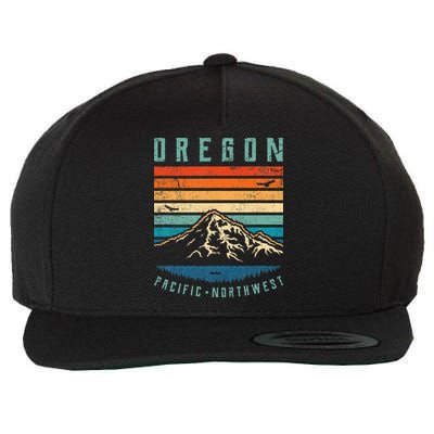 Oregon Retro Vintage Portland Home State Mountains Wool Snapback Cap