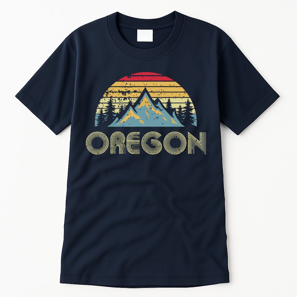 Oregon Retro Vintage Mountains Nature Hiking T Tall T-Shirt