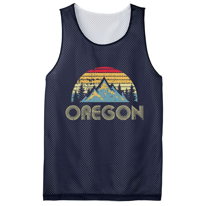 Oregon Retro Vintage Mountains Nature Hiking T Mesh Reversible Basketball Jersey Tank